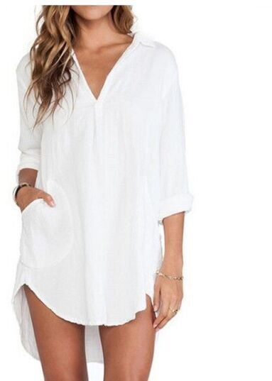 turn down collar loose fitting print blouses