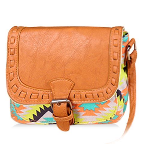 [51% OFF] Trendy Printed And Stitching Design Women's Crossbody Bag ...