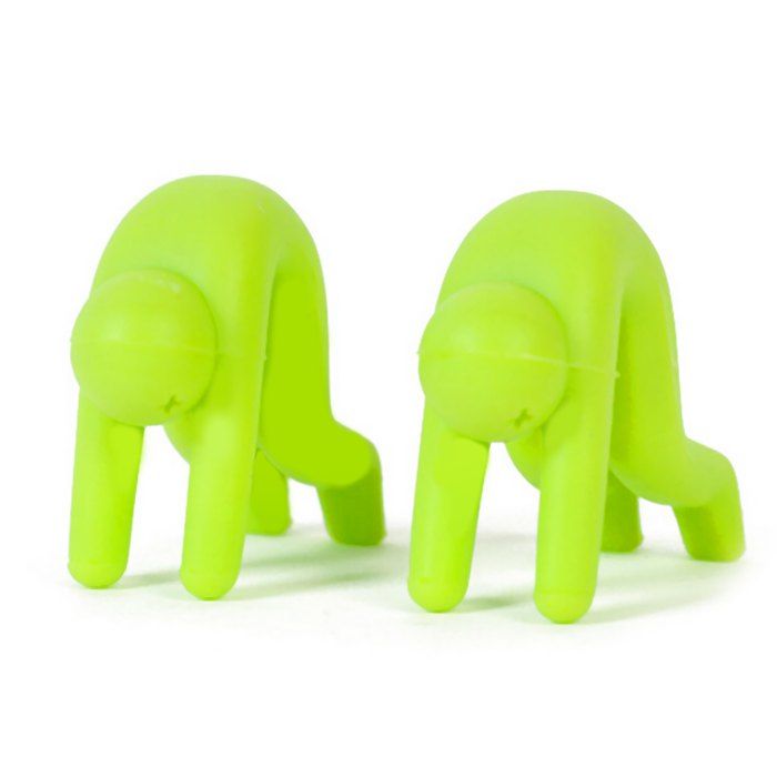 

2pcs Creative Little People Design Pot Raised Frame Silica Gel Spill-proof Heightened Cover, Green;pink;white;red;blue;green