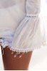 Stylish White Long Sleeve Off The Shoulder Women's Blouse -  