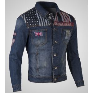 denim american flag shirt