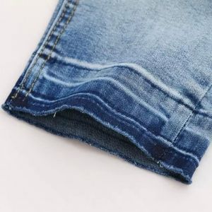 Light Blue M Fashionable Frayed Broken Hole Pockets Denim Overalls For ...