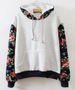 Fresh Style Colorful Spliced Hoodie For Women -  