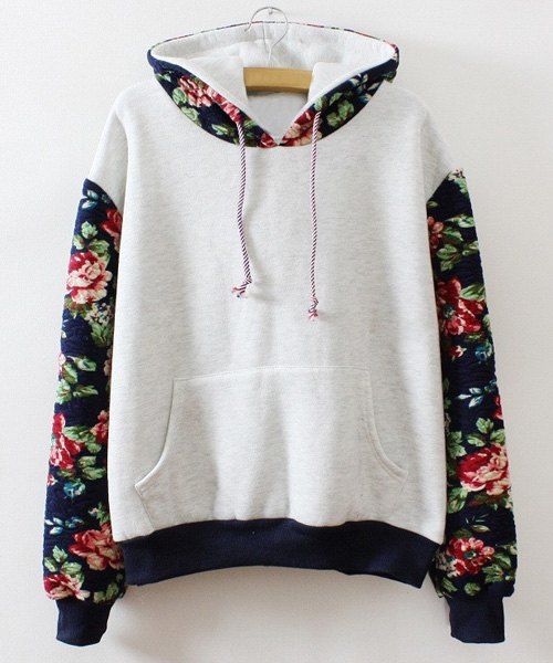 Shop Fresh Style Colorful Spliced Hoodie For Women  