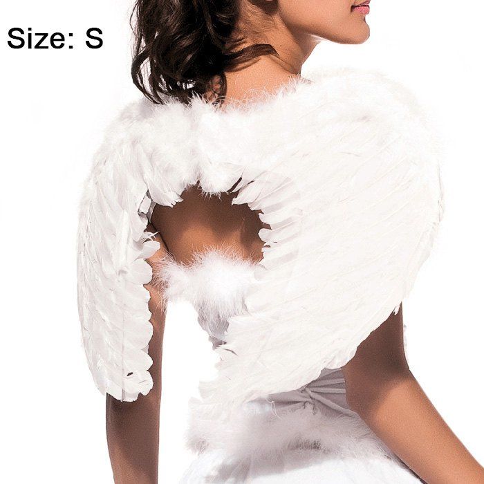 

Angel Wings with Elastic Straps for Christmas Costume Theme Parties, White;white;dark green