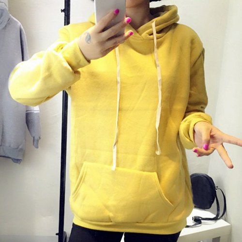 [18 Off] Stylish Hooded Long Sleeve Solid Color Pocket Design Womens