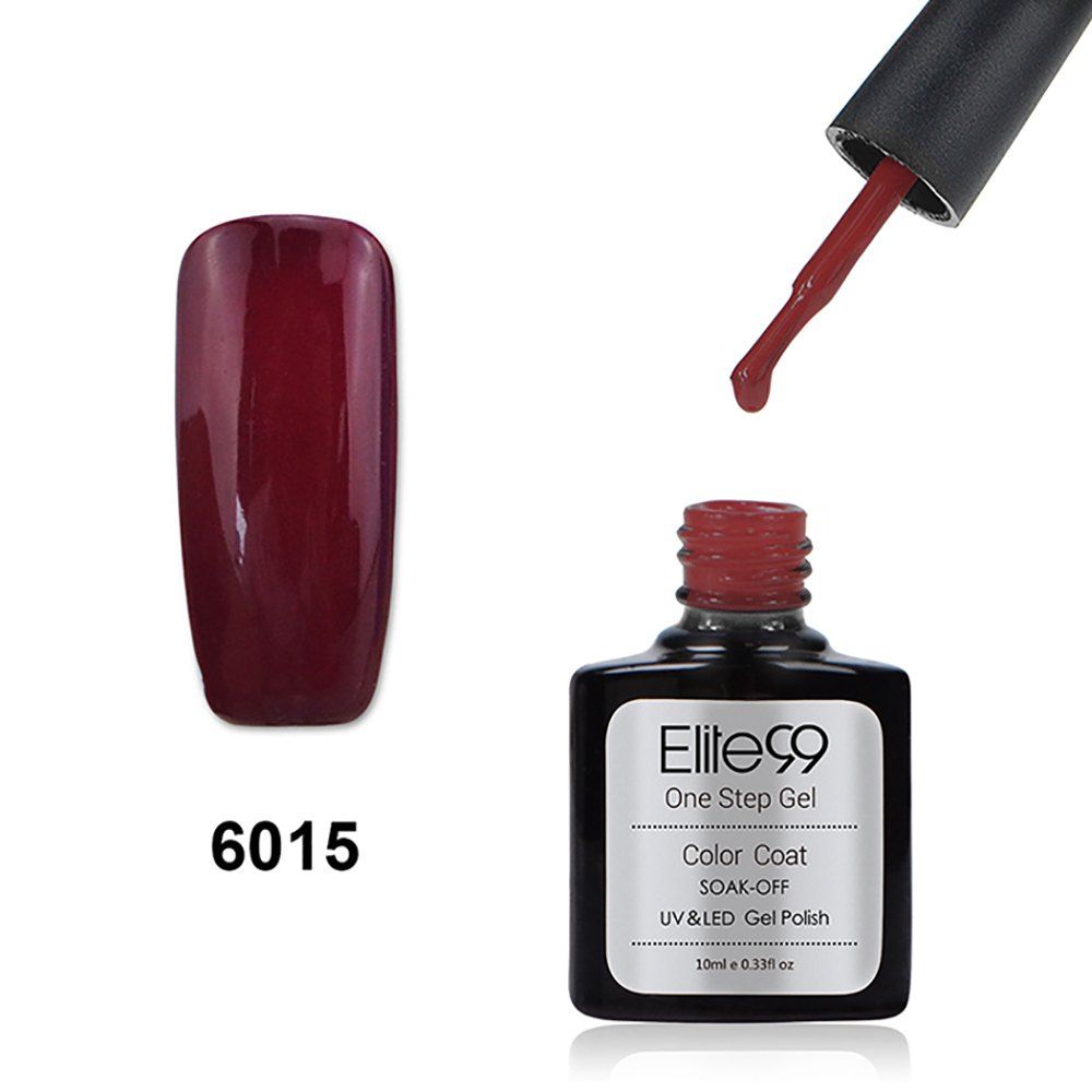

Elite99 One Step Gel Polish 3 In 1 UV LED No Need Base Top Coat 10ml, Maroon