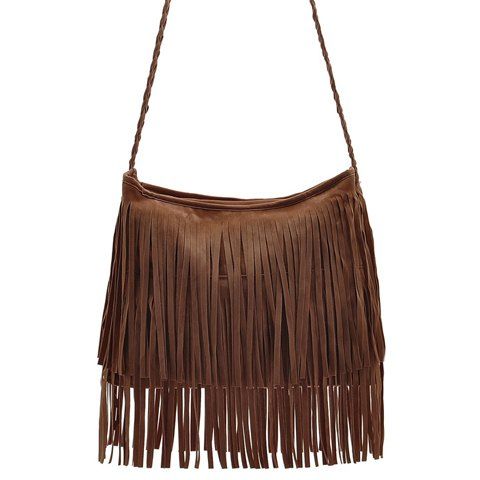 Sale Stylish Weaving and Fringe Design Women's Crossbody Bag  