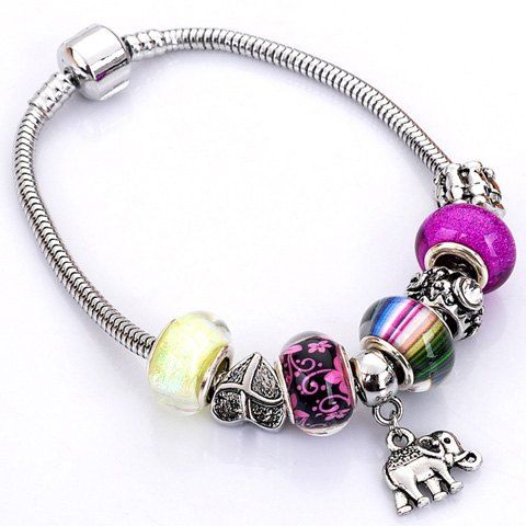 

Flower Elephant Heart Butterfly Bead Bracelet, Random color pattern