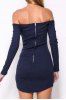 [27% OFF] Sexy Off The Shoulder Long Sleeve Solid Color Bodycon Dress ...
