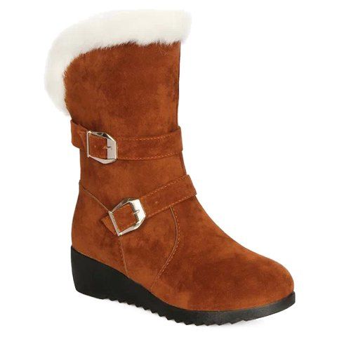 mid calf boots with wedge heel