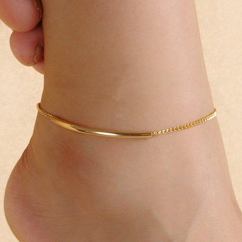 

Gold Plated Glazed Bent Tube Foot Leg Anklet, Golden