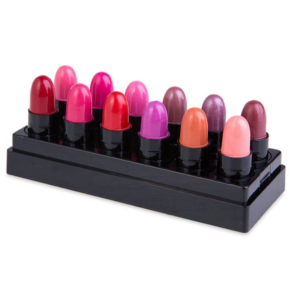 

12 Charming Colors Lovely Tiny Moisturizing Shinning Lipstick Lip Gloss 12pcs/Pack, Red