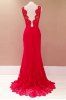 Vintage Backless Sleeveless Maxi Formal Lace Prom Dress -  