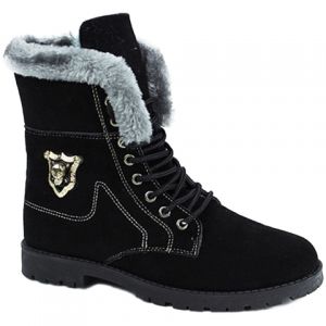 Stylish Skull and Faux Fur Design Men's Boots
