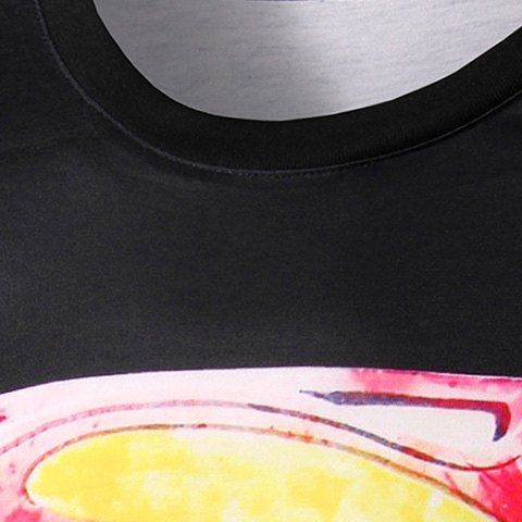 

Round Neck 3D Logo Blood Superman Character T-Shirt, Black
