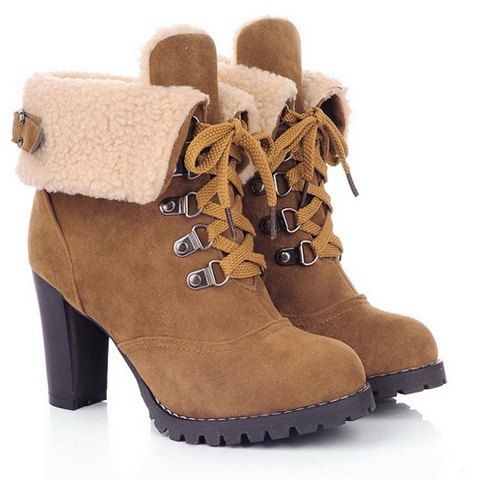 suede chunky heel boots