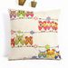 Charming Colorful Cartoon Owl Printed Square Composite Linen Blend Pillow Case -  