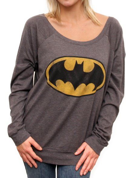 

Cute Scoop Neck Batman Printed Pullover Sweatshirt For Women, Khaki
