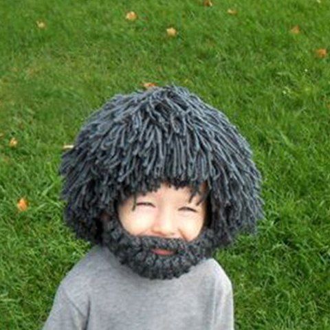 

Stylish Wiggery and Beard Shape Design Knitted Hat For Kids, As the picture