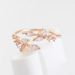 Chic Rhinestone Tree Leaf Cuff Ring For Women -  