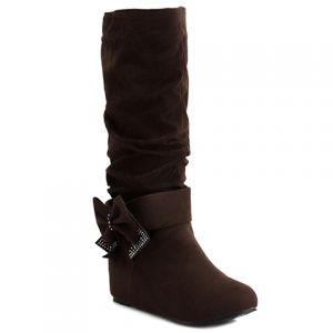 brown boots with bows