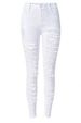 Chic High-Waisted Broken Hole Design Solid Color Women's Jeans -  