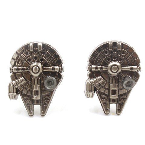 

Pair of Stylish Movie Star Wars Spaceship Shape Cufflinks For Men, Silver