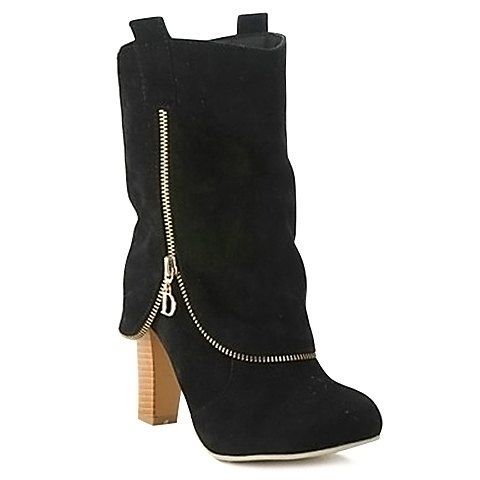 calf length slipper boots