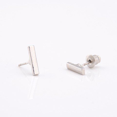

Pair of Simple Style Pure Color Stud Earrings For Women, Silver