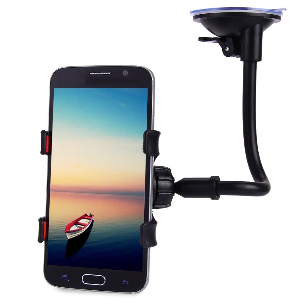 

Universal 360 Degrees Rotation Long Arm Car Windshield Holder Mount Bracket Stand for Cell Phones, Black