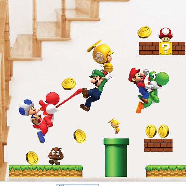 

Cartoon Game Theme Wall Mural Stickers For Kid's Rooms, Colormix