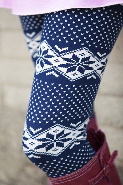 

Trendy Heart Print Bodycon Elastic Waist Women's Leggings, Purplish blue