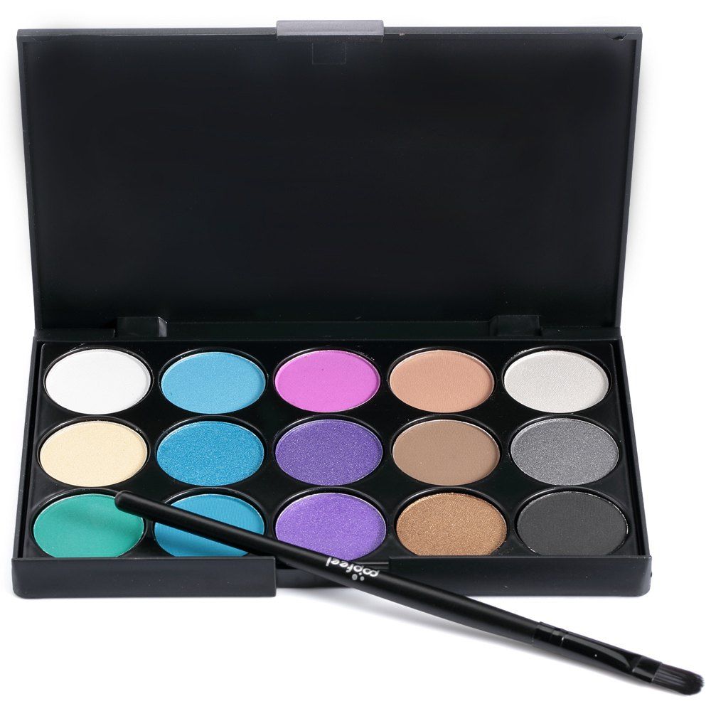 

15 Colors Girl Makeup Natural Eye Shadow Palette with Brush, 03#;multi-color