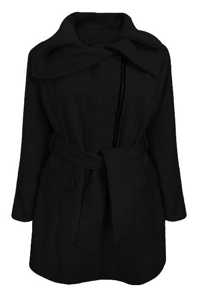 75 Off Stylish Turn Down Collar Long Sleeve Zip Up Spliced Womens Belted Coat Rosegal 