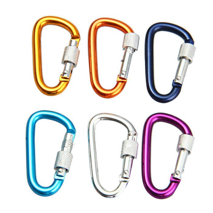 

5D D-shaped Lock Carabiner Aluminum Alloy Made, Random color