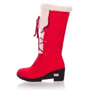 snow boots red laces