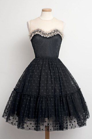 [8% OFF] Sweet Strapless Ruffled Polka Dot Ball Gown Dress For Women ...