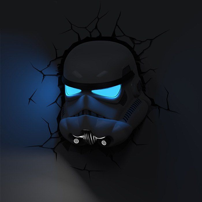 Storm Trooper Shape 3d Wall Lamp Bedroom Decorative Nightlight