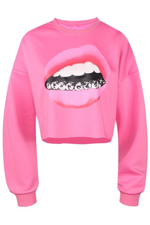 lip print sweatshirt