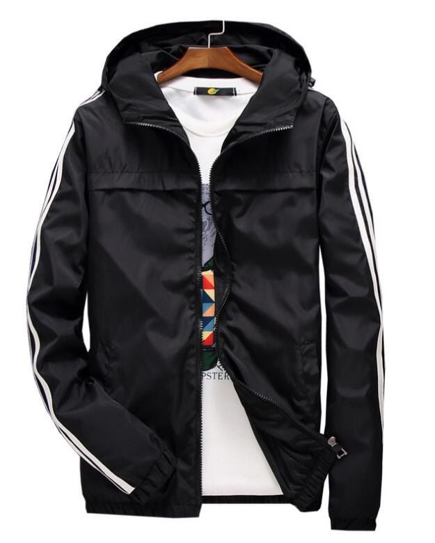 Veste Homme Capuche Couleur Unie Simple Sports En BLACK veste sport couleur france