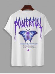 POWERFUL Butterfly Graphic Pattern Short Sleeves T-shirt -  
