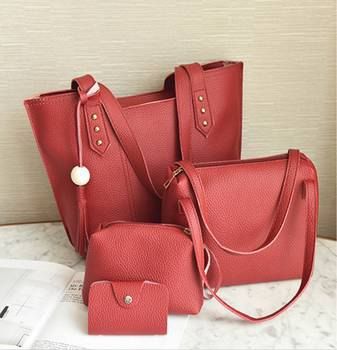 

Composite Top Handle Shoulder Bag Crossbody Tote Purse Handbag 4PCS, Brown