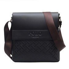 

PU Leather Messenger Bag Crossbody Shoulder Tote Satchel for Men, Black