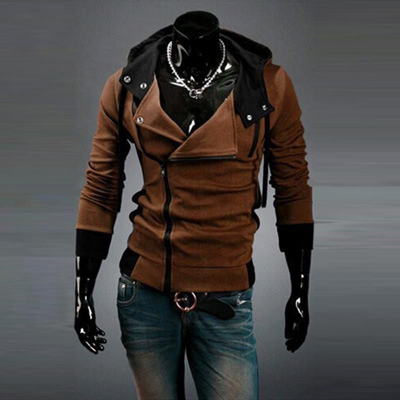 

Men's Hooded Jacket Slim Cardigan Sweatshirt W09, Blue