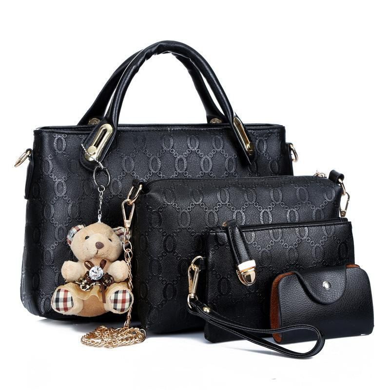 

PU Leather Handbags Composite Shoulder Bag for Women, Black