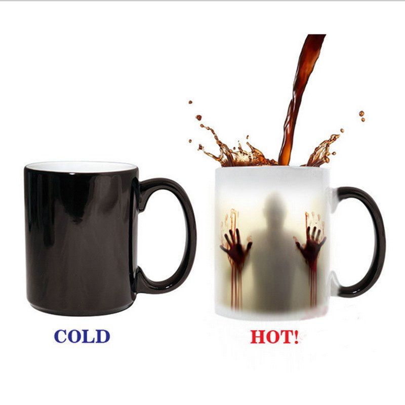 

Mug with Horror Drama Image or Cartoon Figure for Christmas Gift, Walking dead color changing cup