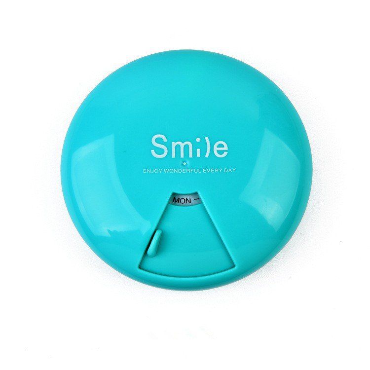 

Candy Color Portable Pill Box 7 Days Rotating Large Capacity, Celeste