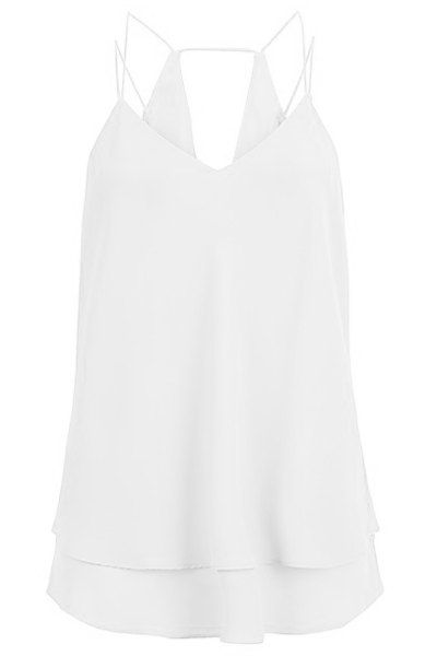 [59% OFF] Sexy Strappy Ruffled Solid Color Tank Top For Women | Rosegal