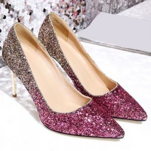 multicolor sequin pumps